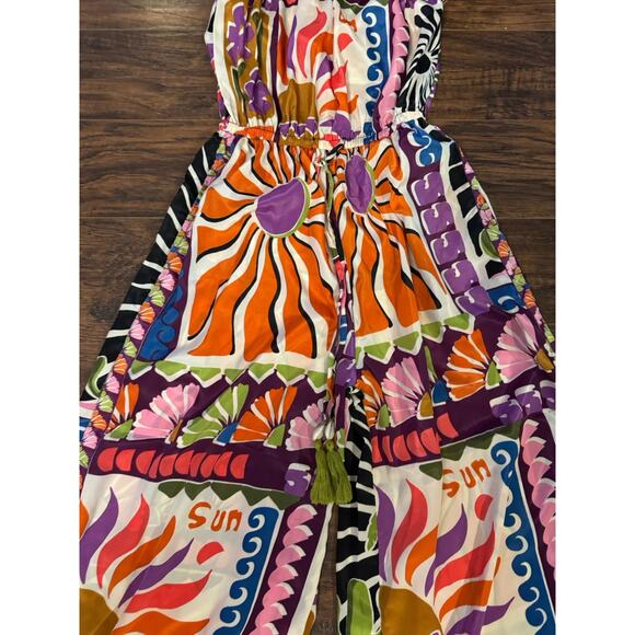 True Destination Resort Wear Jumpsuit Womens Satin Strapless Wide Sz:small - Picture 2 of 7